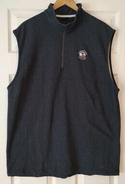 Men's Dunning Golf 1/4 Zip Gray Vest Pebble Beach Golf Links Performance - XXL